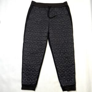 $149 ATHLETA Women's 14 Solstice Jogger Quilted Puffy Pants Black Pockets 467123